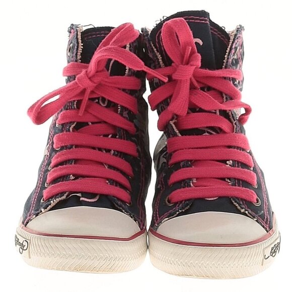 Vintage Y2K Ed Hardy x Christian Audigier Tattoo Print Frayed High Top Sneakers - Picture 3 of 16